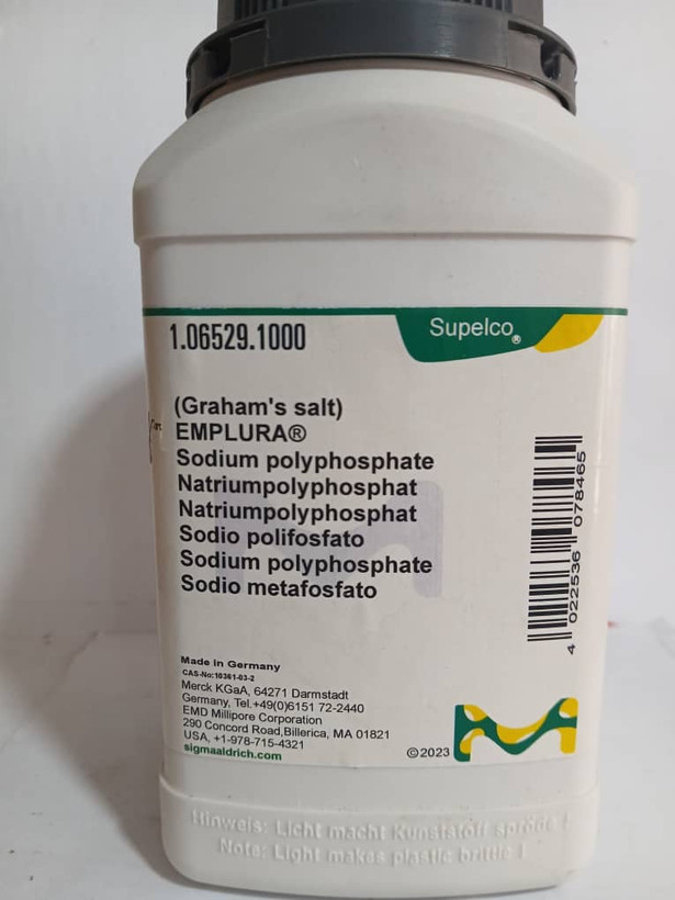 سدیم هگزا متا فسفات(سدیم پلی فسفات) ۱ کیلویی کمپانی مرک(Merck)آلمان