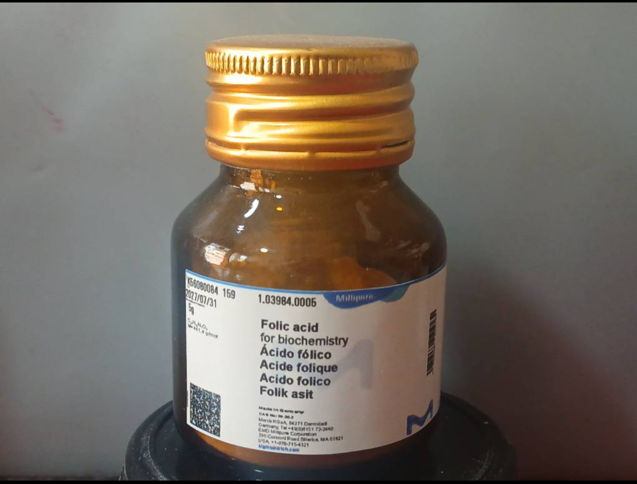فولیک اسید کمپانی مرک(Merck)آلمان ۵ گرمی